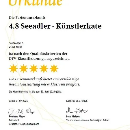 Nyaraló Reetdorf Geltinger Birk Kuenstlerkate Seeadler *